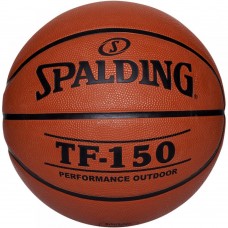 Мяч баскетбольный Spalding TF-150 Outdoor FIBA Logo размер 5, 6, 7 резиновый коричневый