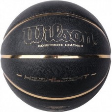 М'яч баскетбольний композитна шкіра для гри в залі Wilson Hightlight BLGO розмір 7, колір - чорний
